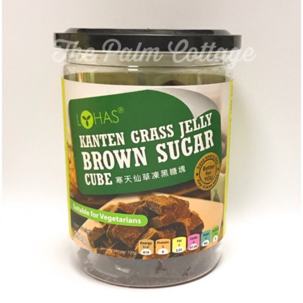 Lohas Kanten Grass Jelly Brown Sugar Cube 寒天仙草冻黑糖块 300gm Lohas Kanten Grass Jelly Brown Sugar Cube 寒天仙草冻黑糖块 300gm