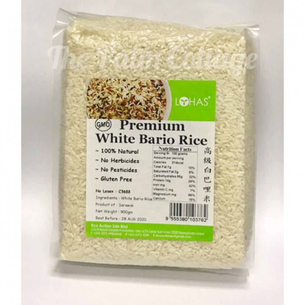 LOHAS PREMIUM WHITE BARIO RICE 白巴哩米 900GM LOHAS PREMIUM WHITE BARIO RICE 白巴哩米 900GM