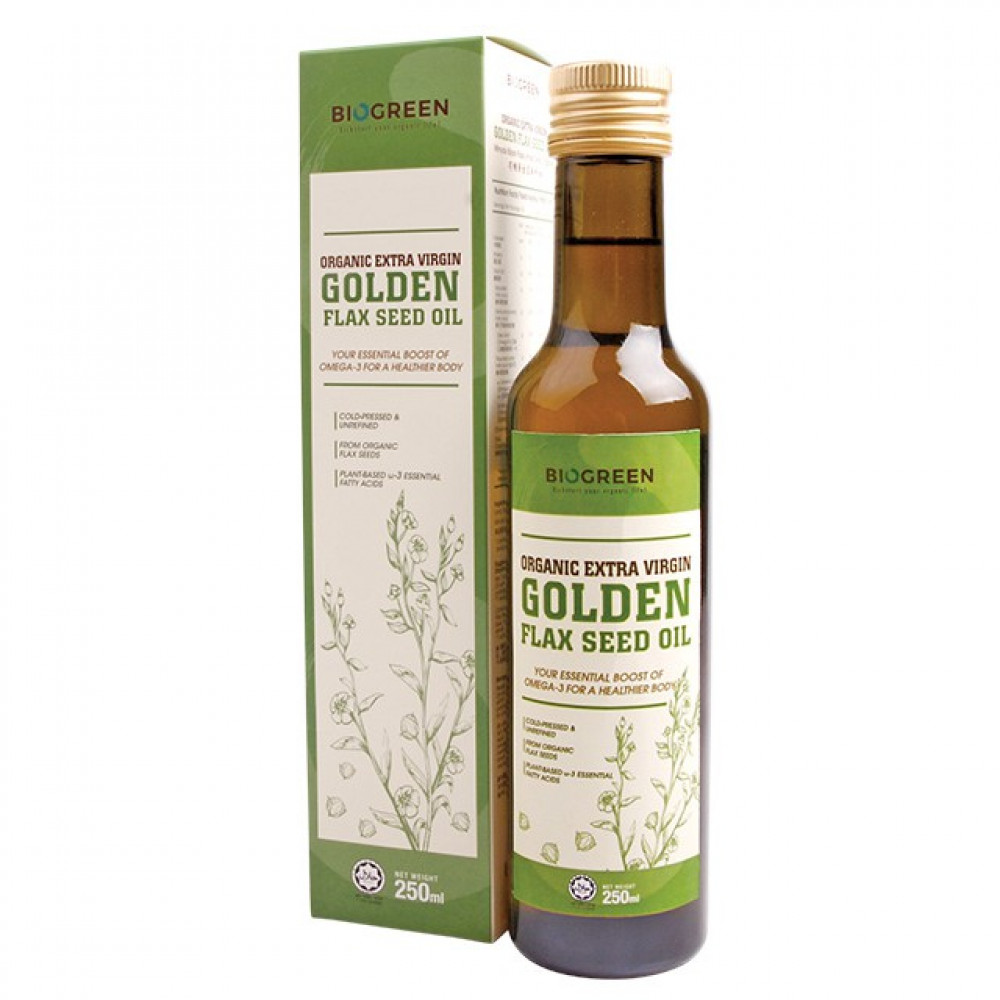 Biogreen Organic Extra Virgin Golden Flaxseed Oil (HALAL) 250ML Biogreen Organic Extra Virgin Golden Flaxseed Oil (HALAL) 250ML
