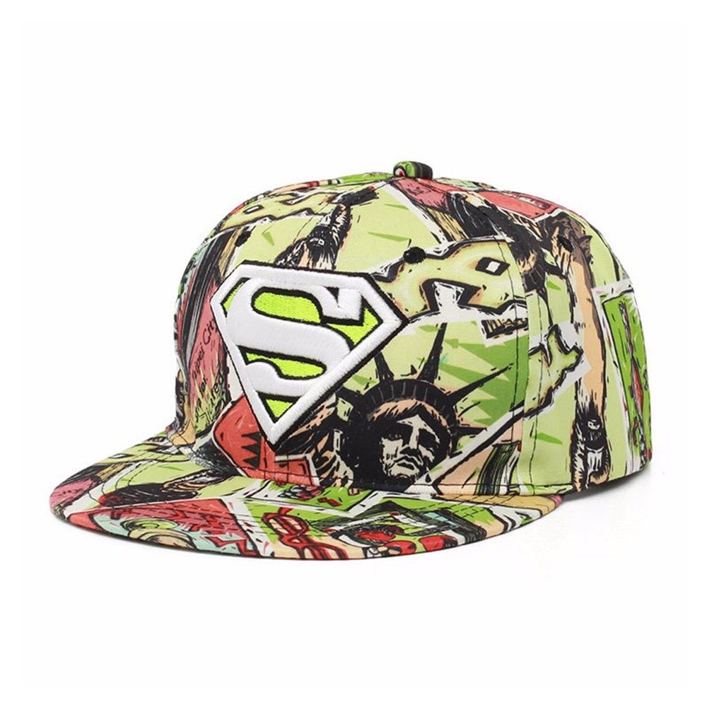 4GL Superman Graffiti Embroidery Snapback Cap Topi