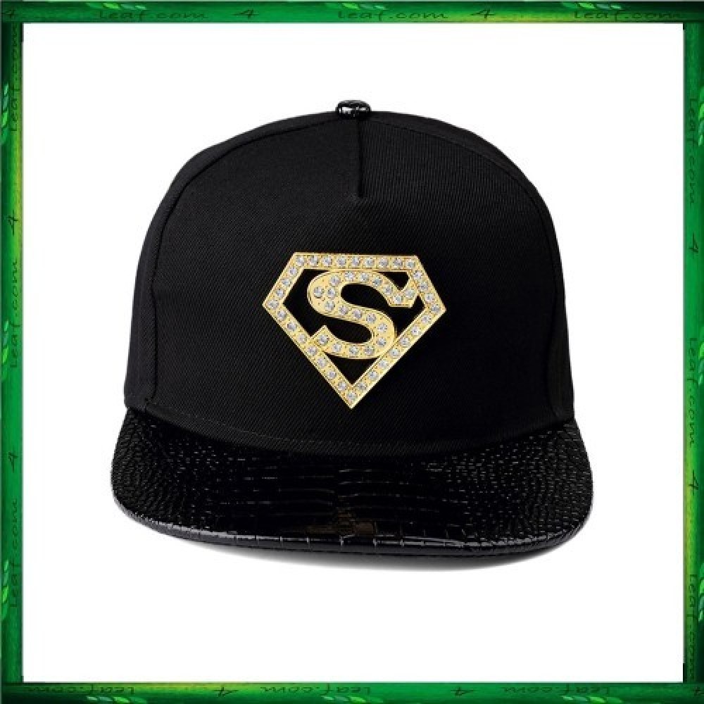 Superman Diamond Black Gold Cap Hat Snapback Superman Diamond Black Gold Cap Hat Snapback
