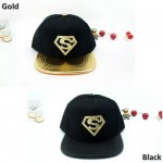 Superman Diamond Black Gold Cap Hat Snapback