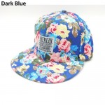 PREMIER Floral Leather Strapback Snapback Cap