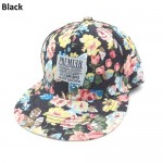 PREMIER Floral Leather Strapback Snapback Cap