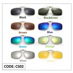 CS02 Square Aviator Frame Clip On Polarized Sunglasses