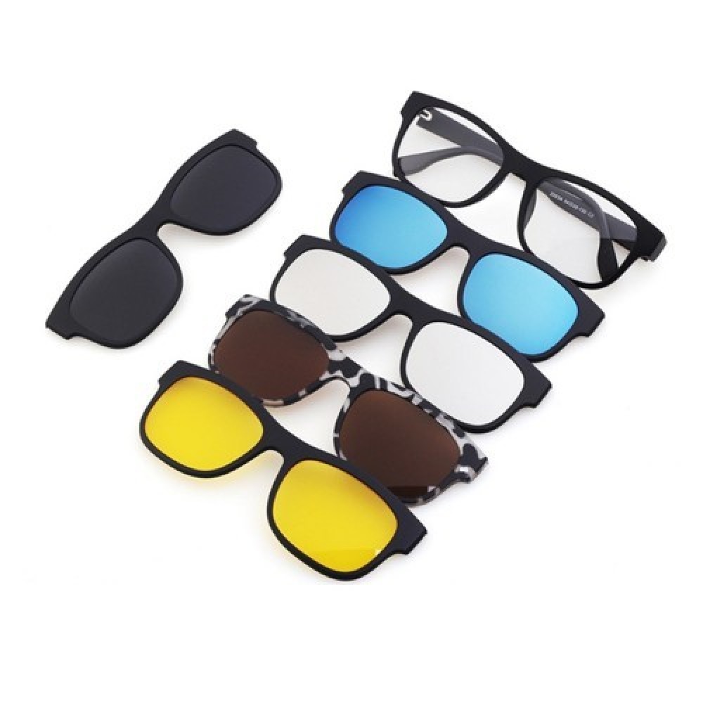 4GL Magnetic Clip On 6 in 1 Polarized UV Protection Sunglasses 2203A 4GL Magnetic Clip On 6 in 1 Polarized UV Protection Sunglasses 2203A