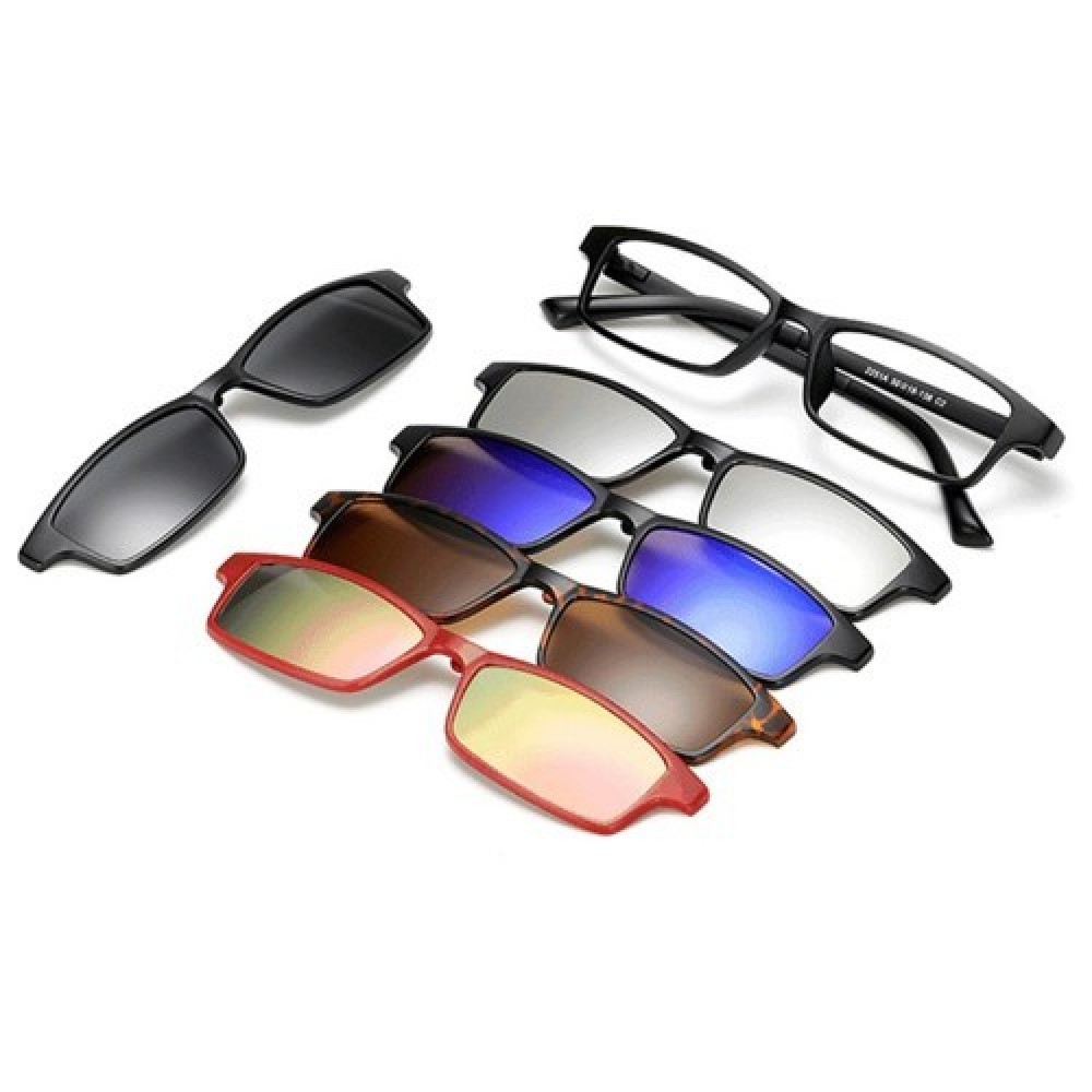 4GL Magnetic Clip On 6 in 1 Polarized UV Protection Sunglasses 2251A 4GL Magnetic Clip On 6 in 1 Polarized UV Protection Sunglasses 2251A