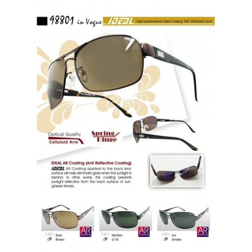 4GL IDEAL Square Aviator 98801 Polarized Sunglasses Anti Reflective Coat