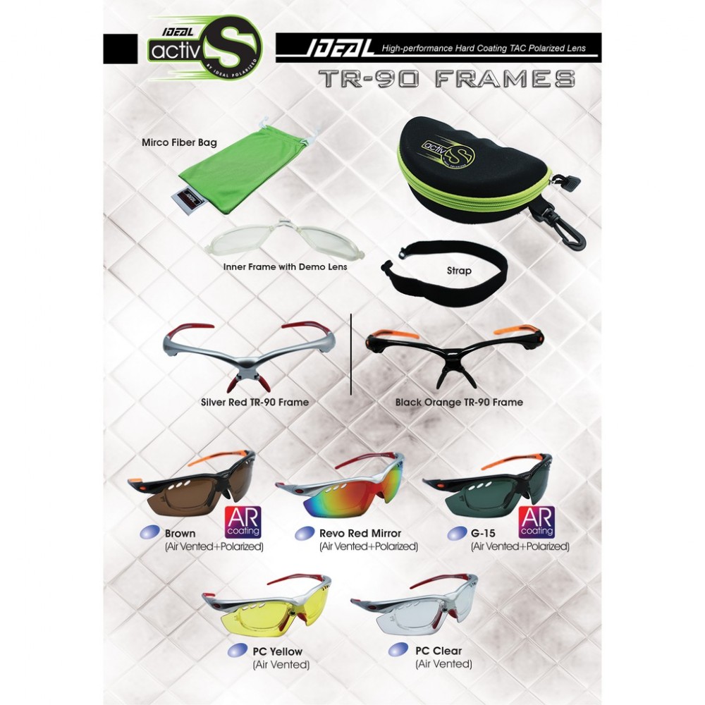 IDEAL ACTIV S 5 in 1 SPORT SUNGLASSES (TR-90 FRAME)