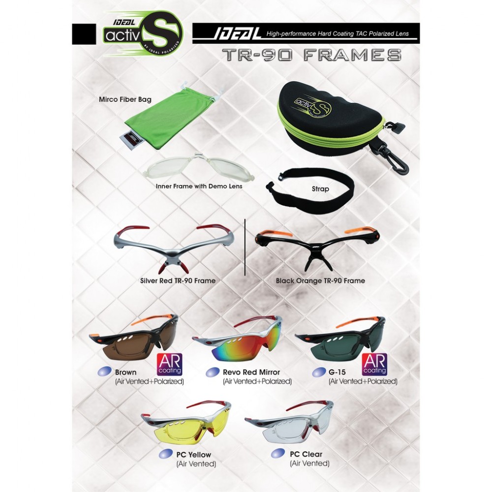 IDEAL ACTIV S 5 in 1 SPORT SUNGLASSES (TR-90 FRAME) IDEAL ACTIV S 5 in 1 SPORT SUNGLASSES (TR-90 FRAME)