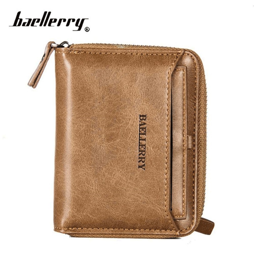 4GL Baellerry Men Women Wallet Short Purse Zipper Dompet D3124 Vertical