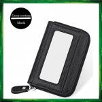 4GL Men Women Genuine Leather Zipper Card Holder Wallet KB08