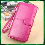 Fashion Lady Oil Wax Leather Purse Wallet Wallets H980 Bag Beg Women