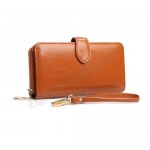Fashion Lady Oil Wax Leather Purse Wallet Wallets H980 Bag Beg Women