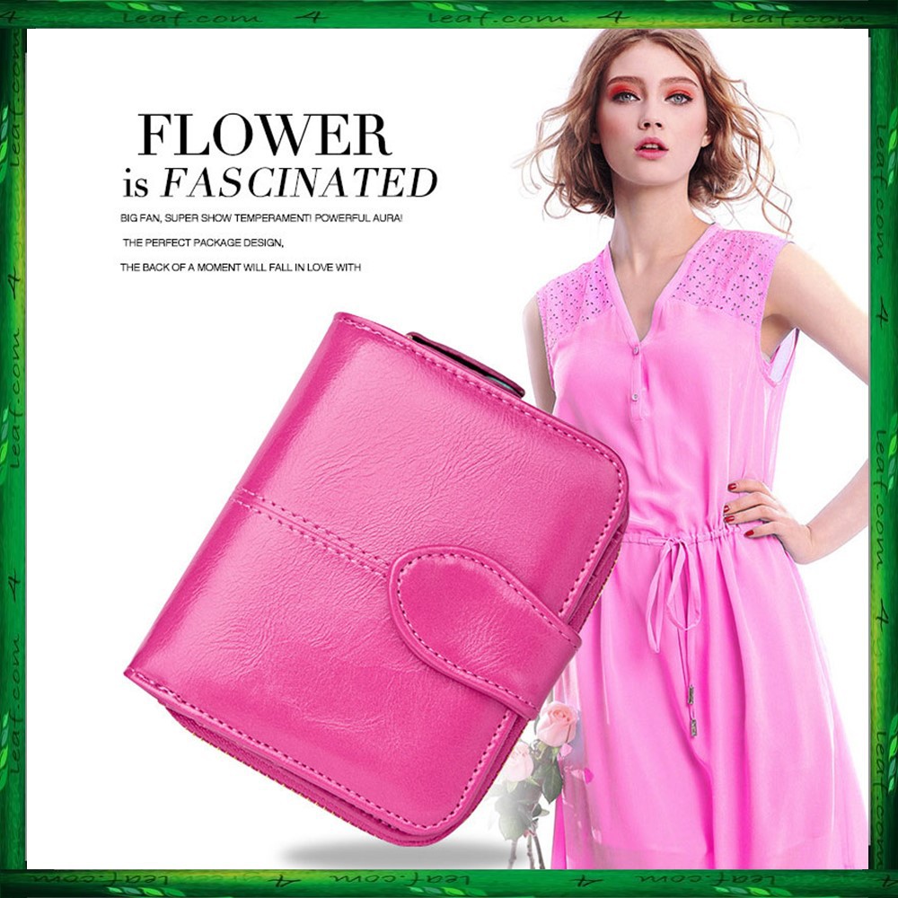 4GL Fashion Lady Oil Wax Leather Short Purse Wallet Wallets Bag Beg Women 1615 4GL Fashion Lady Oil Wax Leather Short Purse Wallet Wallets Bag Beg Women 1615