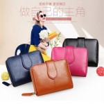 4GL Fashion Lady Oil Wax Leather Short Purse Wallet Wallets Bag Beg Women 1615