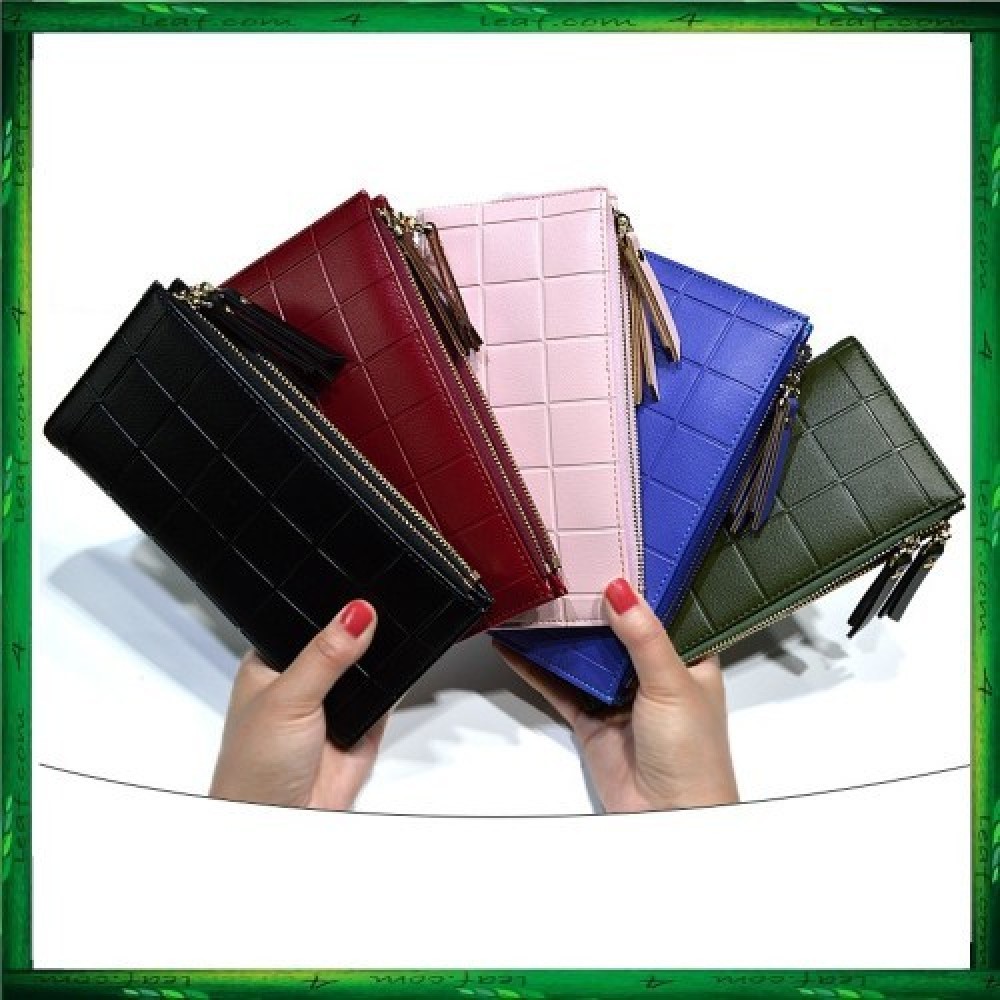 4GL Baellerry Women 10 Card Holder Coin Bag Double Zipper Long Wallet Y138