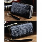 4GL Ladies Long Purses Women Wallets Double Zipper Clutch 9118