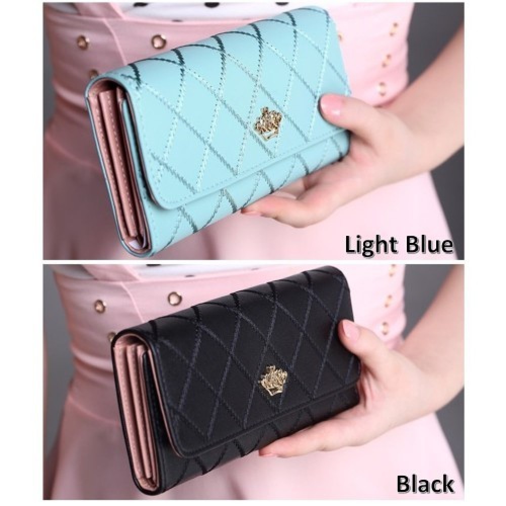 4GL Korean Fashion Women Long Purse Clutch Crown 738 4GL Korean Fashion Women Long Purse Clutch Crown 738