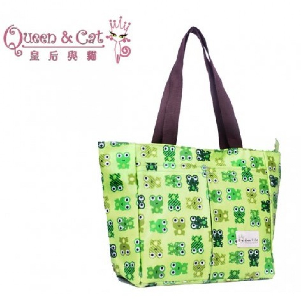 Queen And Cat Waterproof Mummy Bag (Green Frog Printing)