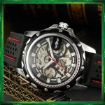 WM08 Winner Automatic Mechanical Skeleton Men Watches Sport Silicone Band