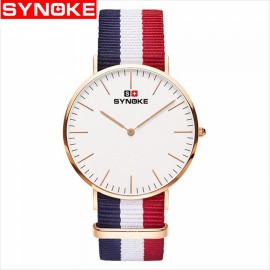 image of Synoke 3601 Simple Ultra-thin Quartz Watch Classic Nylon Strap Jam Tangan
