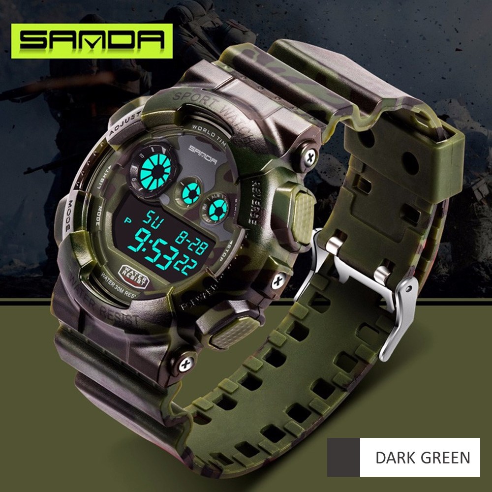 4GL Sanda Camouflage Waterproof Digital Sport Watch Jam Tangan 289 4GL Sanda Camouflage Waterproof Digital Sport Watch Jam Tangan 289