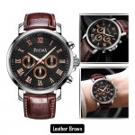 Original PREMA Luxury Watch 3288 Leather Steel Band Casual Quartz Wrist Watch