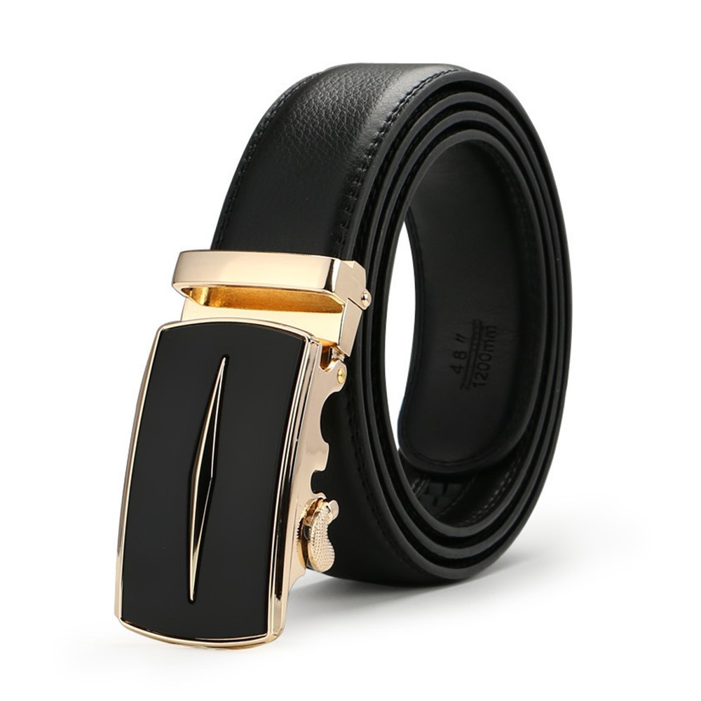 Business YK Men Leather Automatic Buckle Belts Luxury Belt
