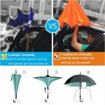 Reverse Inverted Umbrella C-Hook Self Stand Inside Out Plain 