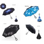 Reverse Inverted Umbrella C-Hook Self Stand Inside Out Umbrella