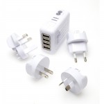 4 USB Ports AC Universal Travel Wall Adaptor Fast Charger With 4 AC