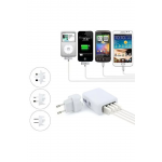 4 USB Ports AC Universal Travel Wall Adaptor Fast Charger With 4 AC