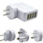 4 USB Ports AC Universal Travel Wall Adaptor Fast Charger With 4 AC