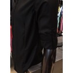 Men’s BLACK Smooth Plain Basic Simple Business Casual Long Sleeve Shirt. ASTON