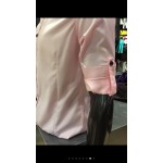 Men’s PINK Smooth Plain Basic Simple Business Casual Long Sleeve Shirt. ASTON