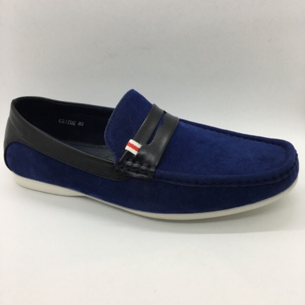 Men Shoes Blue Color Lifestyle Casual Loafers Slip On Suede Surface. CLARKSON Men Shoes Blue Color Lifestyle Casual Loafers Slip On Suede Surface. CLARKSON