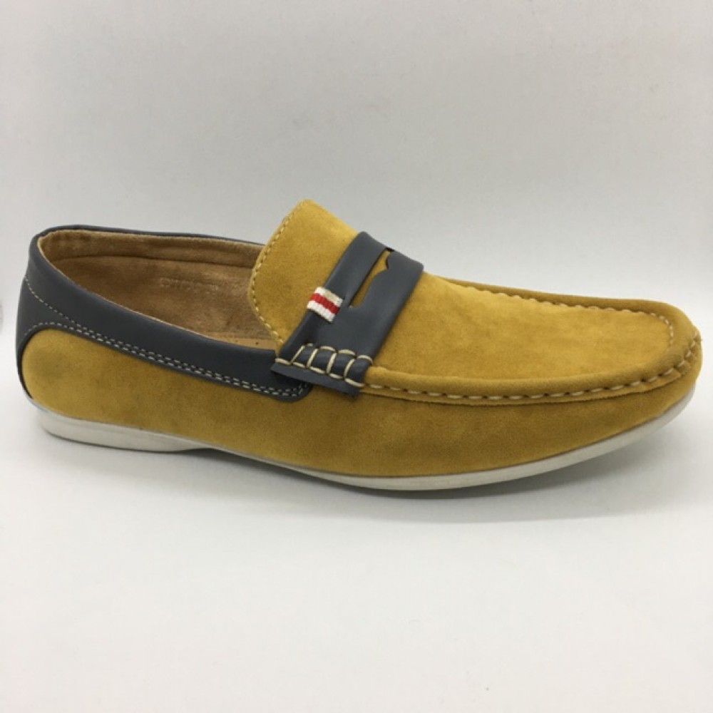 Men Shoes Yellow Color Lifestyle Casual Loafers Slip On Suede Surface. CLARKSON