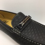 Men Shoes Black Color Lifestyles Casual Loafers Slip On with Buckle. GPC