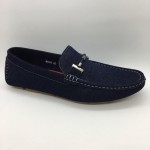 Men Shoes Blue Color Suede PU Lifestyle Casual Loafers Slip On with Buckle. JEFF