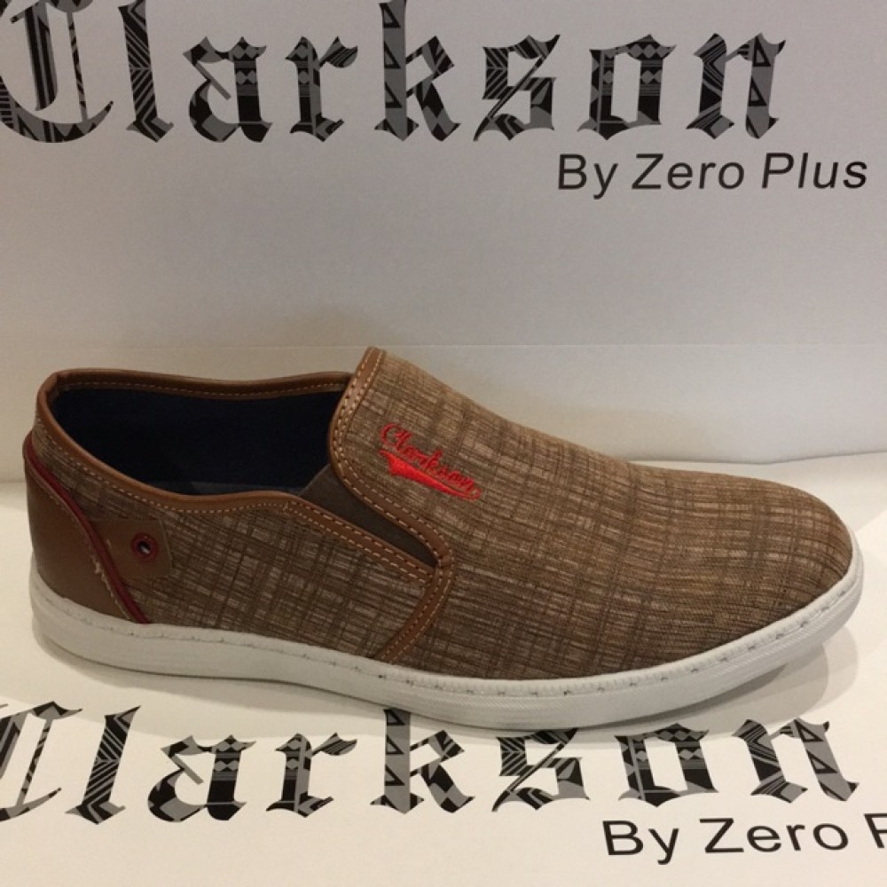 Men Shoes Khaki Brown Color Casual Lifestyles Slip on Textile Shoes. CLARKSON