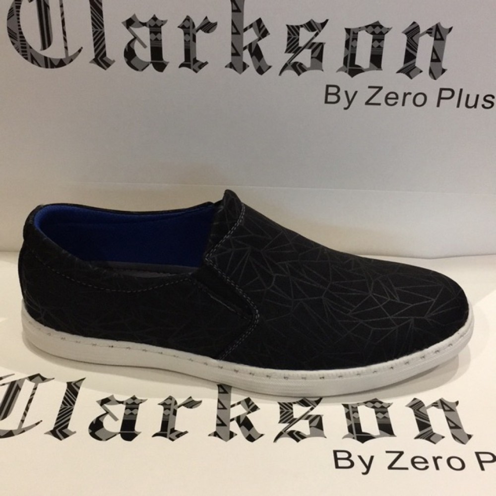 Men Shoes Shiny Black Color Casual Lifestyles Slip on Textile Shoes. CLARKSON