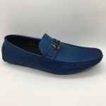 Men Shoes Blue Color Lifestyles Casual Loafers Slip On with Buckle. JEFF