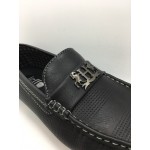 Men Shoes Black Color Lifestyles Casual Loafers Slip On with Buckle. JEFF