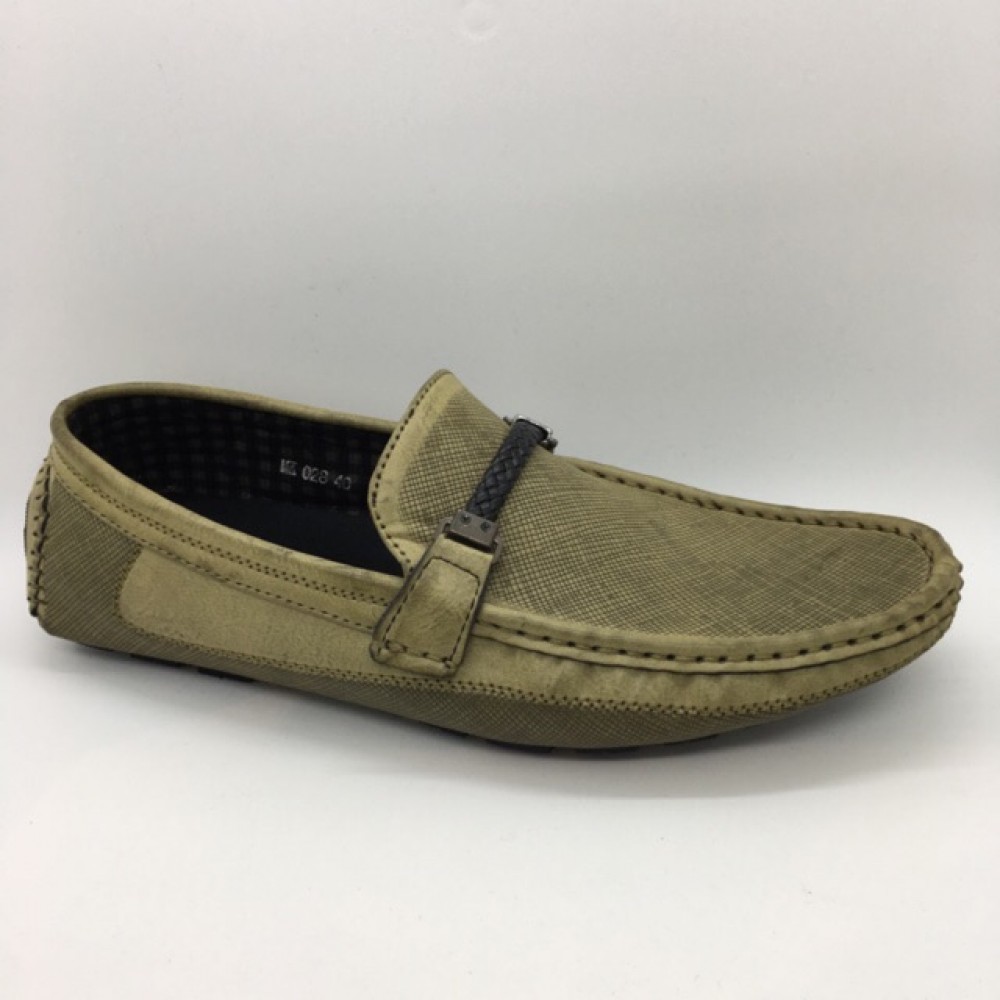 Men Shoes Khaki Brown Color Lifestyles Casual Loafers Slip On with Buckle. JEFF Men Shoes Khaki Brown Color Lifestyles Casual Loafers Slip On with Buckle. JEFF