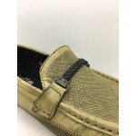 Men Shoes Khaki Brown Color Lifestyles Casual Loafers Slip On with Buckle. JEFF