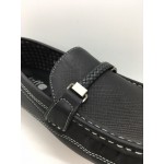 Men Shoes Black Color Lifestyles Casual Loafers Slip On with Buckle. JEFF