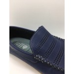Men Shoes Blue Color Lifestyles Casual Loafers Slip On Breathable Holes. JEFF