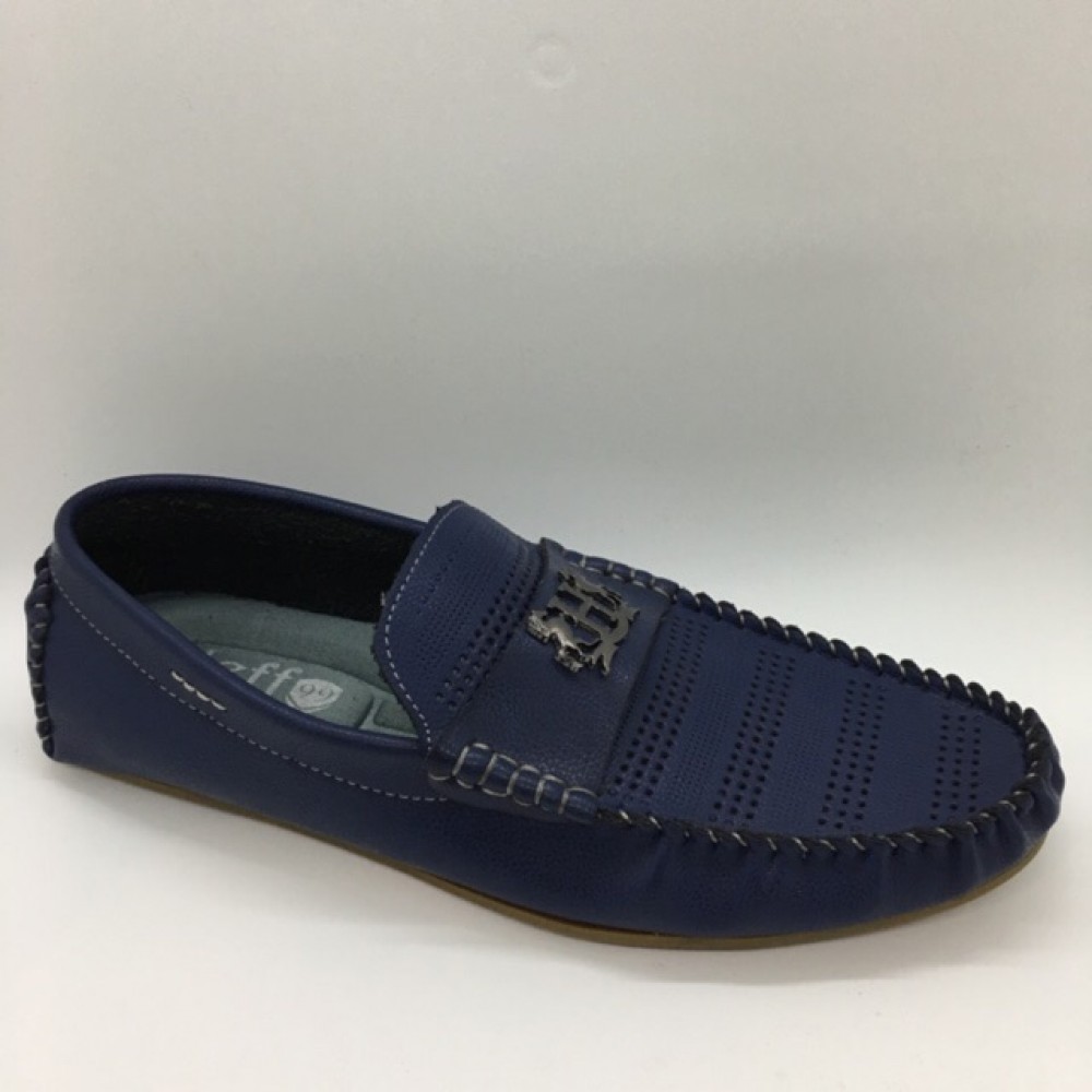 Men Shoes Blue Color Lifestyles Casual Loafers Slip On Breathable Holes. JEFF