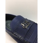 Men Shoes Blue Color Lifestyles Casual Loafers Slip On Breathable Holes. JEFF